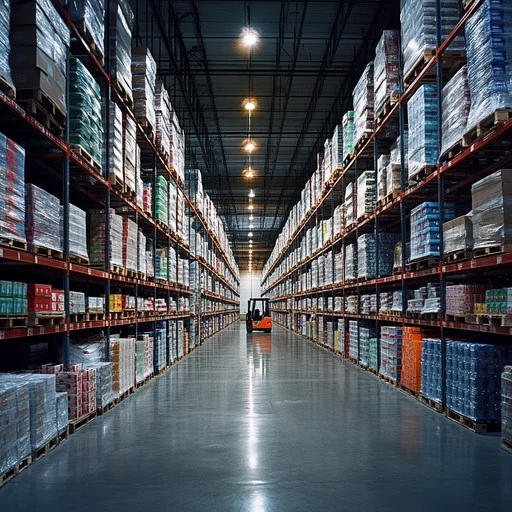 warehouse interior overview stockcake